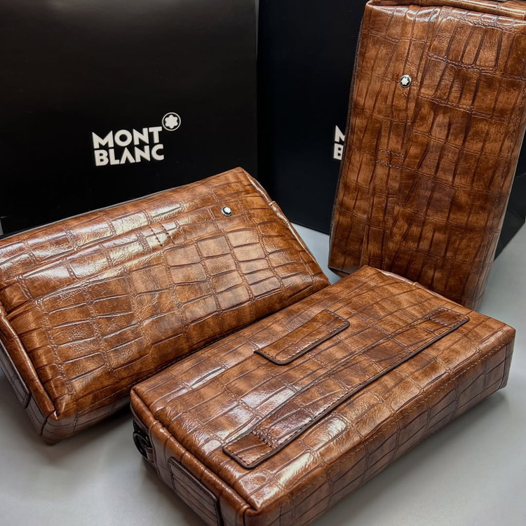 کیف چرم گاوی MONTBLANC رنگ عسلی
