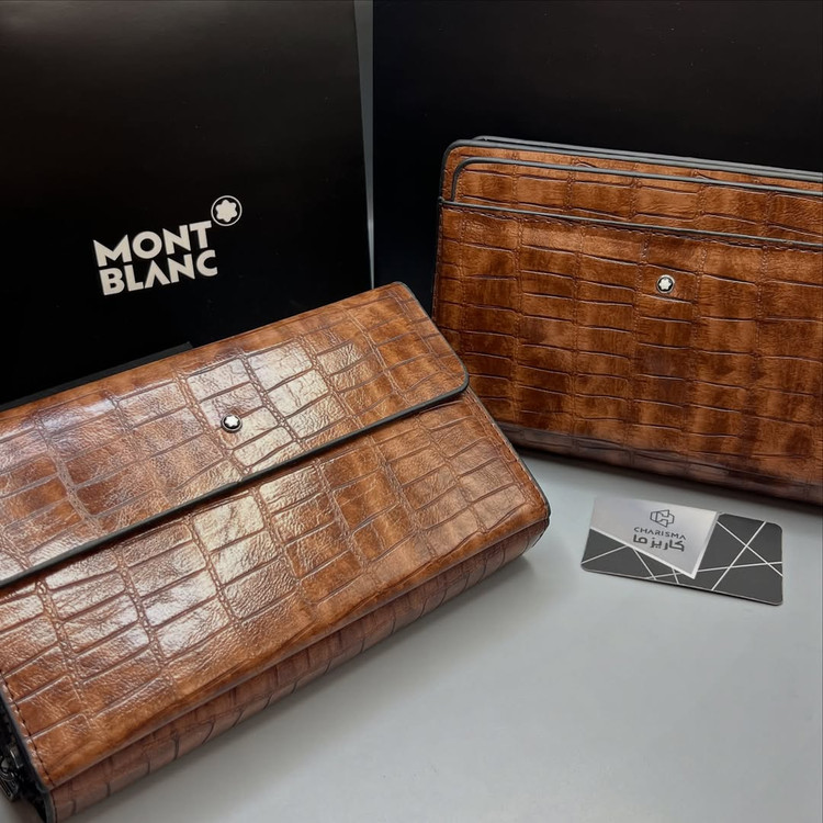 کیف چرم گاوی MONTBLANC رنگ عسلی