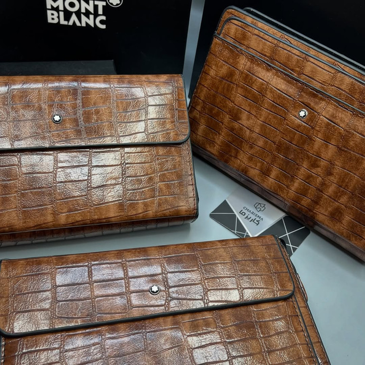 کیف چرم گاوی MONTBLANC رنگ عسلی