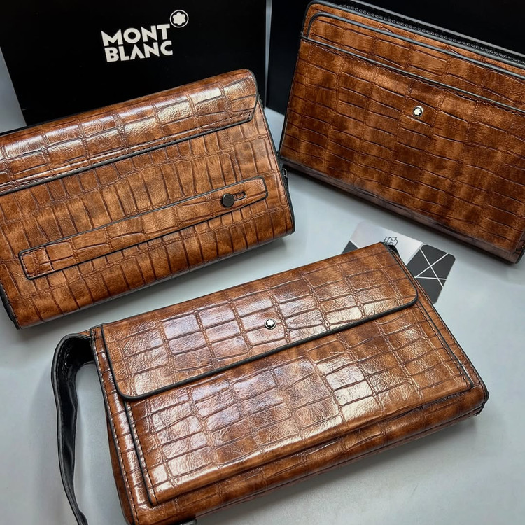 کیف چرم گاوی MONTBLANC رنگ عسلی