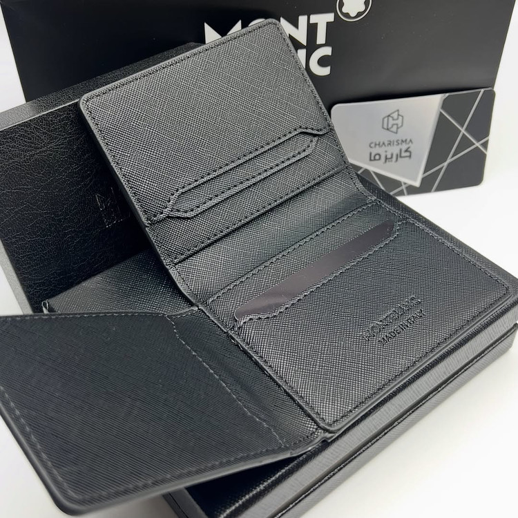 جاکارتی آلبومی مون بلان / کیف کارت چرم MONTBLANC مدل ۳ لت آلبوم