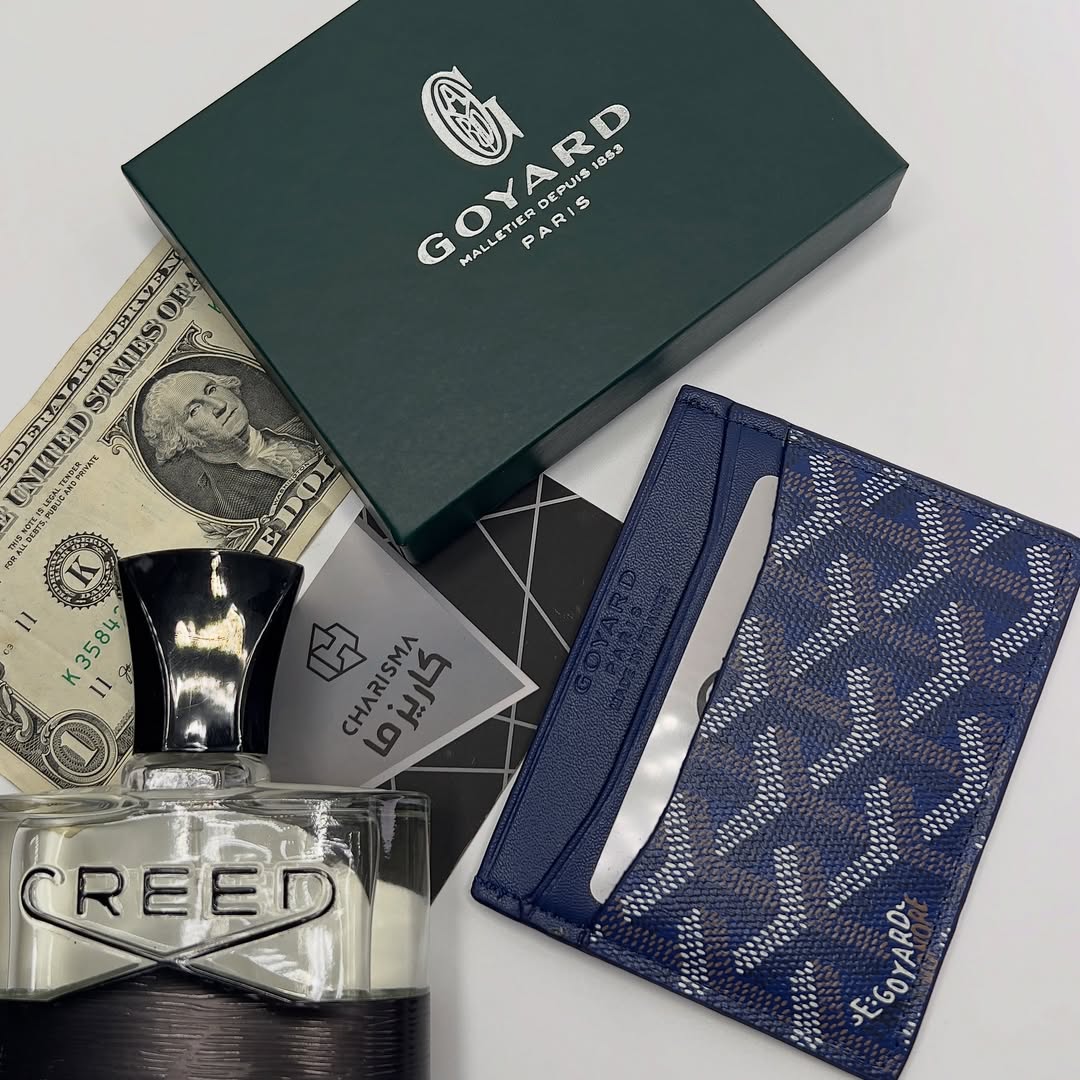 جاکارتی Goyard | اکسسوری کیف کارت گویارد فول پک وارداتی رنگ آبی تیره